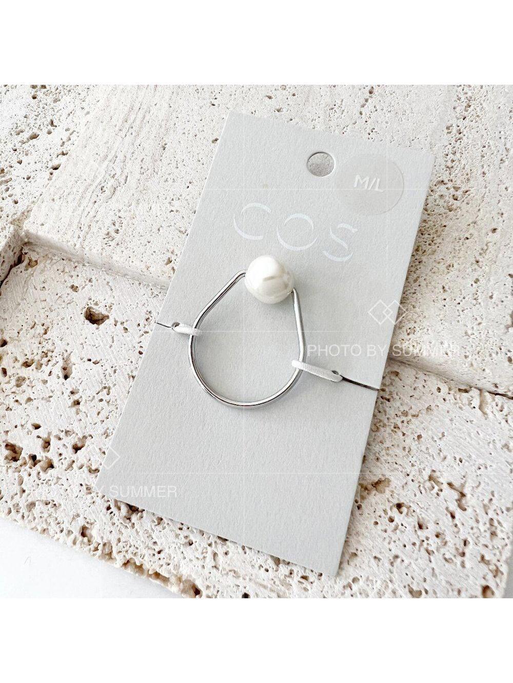 COS Glass Pearl Ring Size M/L